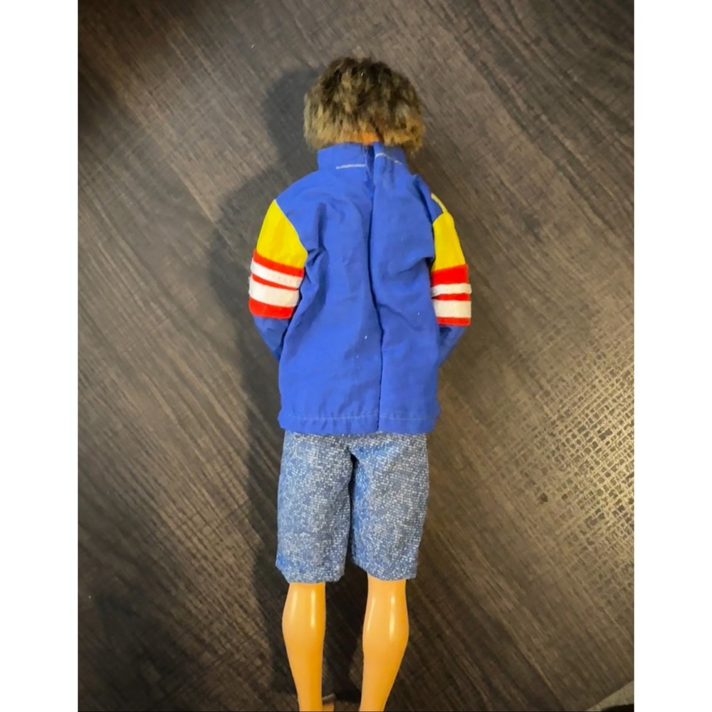 Vintage 1968 Ken Doll Mattel Blue Yellow Red Windbreaker Jacket & Shorts Outfit - Picture 3 of 5
